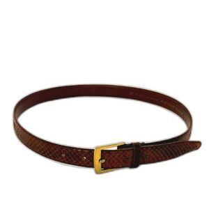I. MAGNINE Belt Women's Size Medium Brown 100% SNAKESKIN LEATHER Buckle vintage